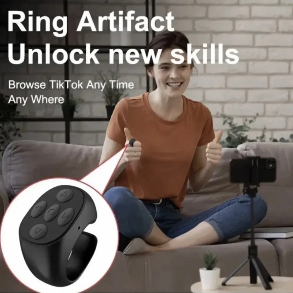 TikTok Control Ring Kindle APP Page Turner Scrolling Ring Bluetooth Selfies etc - Picture 5 of 7